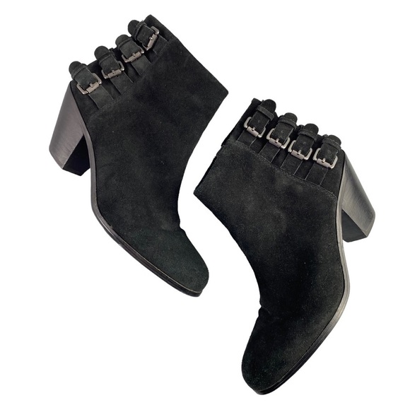 Sam Edelman LUCCA suede block heel buckle detail ankle boots, 9M - Picture 1 of 10